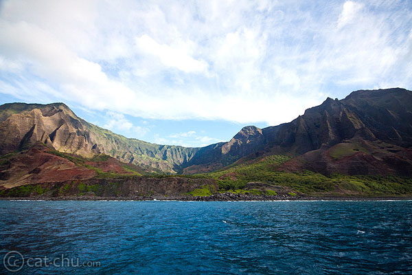The Na Pali coast - we were on a catamaran tour.