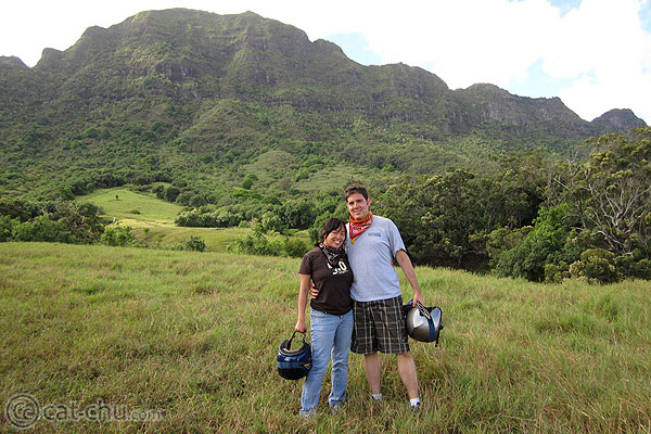 Us during an ATV tour at Kipu Ranch!